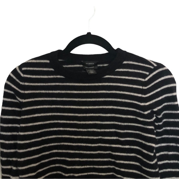 Halogen Josephine Cashmere Striped Crew Neck Long sleeve Sweater - Picture 3 of 7